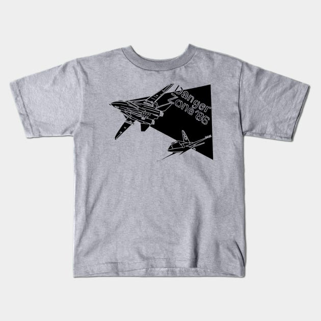 Danger Zone Top Gun 1986 Kids T-Shirt by Joseph Baker